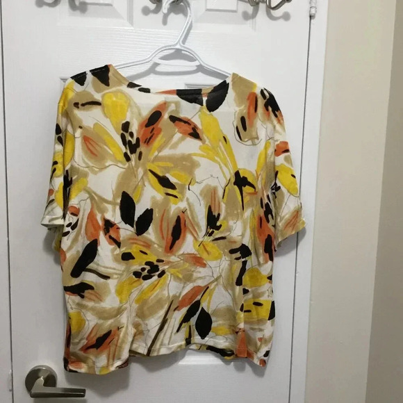 Jones New York Cardigan Women top Plus Orange yellow white black beige SZ 2 X - Picture 3 of 8